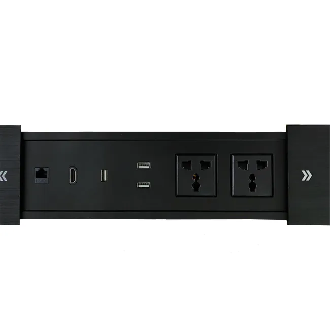 Slide%20Door%20Black%20&%20Silver%20Conference%20Table%20Technology%20Box%20with%20Wires%20-%20Image%203