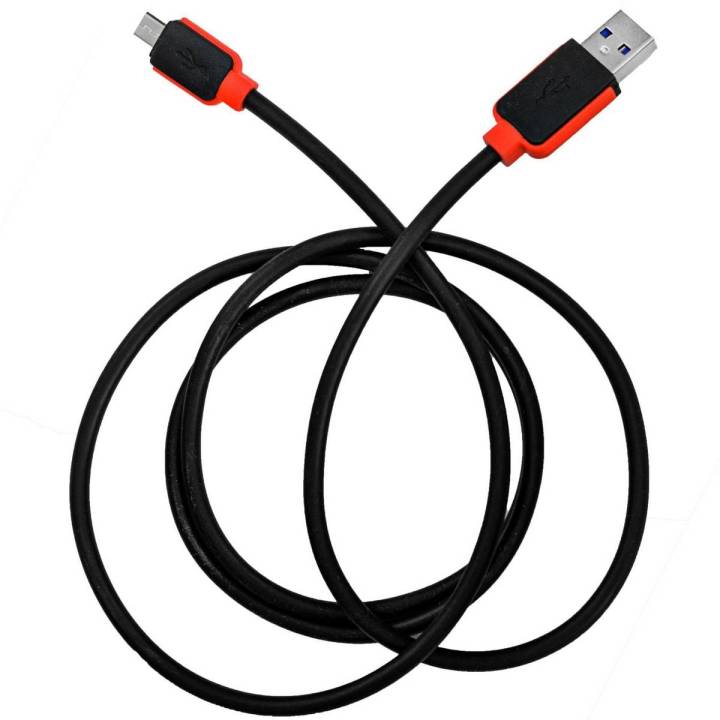 Warner Lightning Data Cable for android 1.2 Meter Micro USB 3.0 Fast Charging + Data Cable Samsung / HTC / Infinix / Xiaomi // Oppo / Huawei - Black & Red