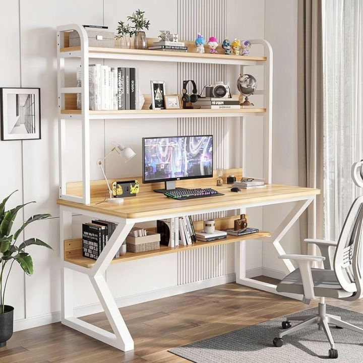 Large Computer Desk with Hutch and Bookshelf, PC Study Desk Home Office Desk , Gaming Desk, Study Work Table