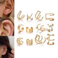 Ear Cuff Non Piercing – 6 Pairs of Ear Clips Fashion Earring, Wrap Design Metal 12pcs/Set Earrings for girl & woman. 