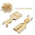 10/20/50/100 Pieces 6.3mm Male and Female Spade Terminal Connectors Gold Brass Car Speaker Wire Connector For Car/Boat Speaker/Battery. 