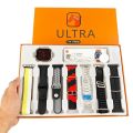 7 In 1, 8 in 1, 10 in 1 Ultra Smart Watch 2.1 Inch Full HD Screen Series 8 Wireless Charging 7 Straps Waterproof. 