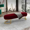 Luxe Living Co - Customized 3 Seater Luxury sofa sitting Stool With Metal Stand- sofa Chair Stool. 