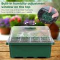 2X Seed Starter Trays Seedling Tray 12 Cells Humidity Adjustable Plant Starter Kit with Dome Greenhouse Grow Trays Green. 