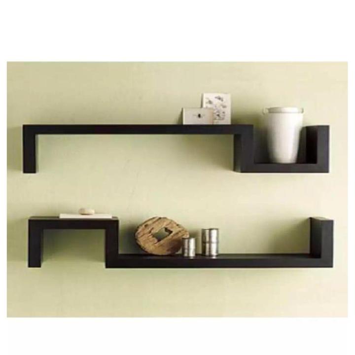1 pc Wall Decor Shelf - Wall Display Rack Black