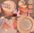 3 In 1 Matte Highlighter Blush Palette Pearly Blusher Shimmer Brighten Silkworm Eyeshadow Face Contour Powder Makeup Palette. 