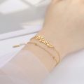 Skyrim Bracelets Of Women MenSier Color Stainless Steel Double Chain Letter Mama Beads Cuff Female Elegant Jewelry Accessories. 