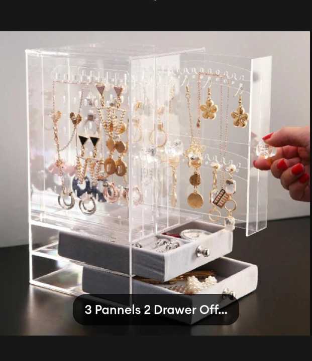 AR Acrylic Display Stand Earrings Pannels with Drawer Earring Storage ...