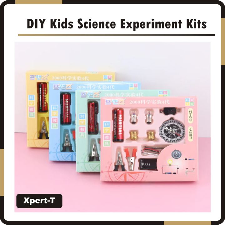 DIY Kids Science School Projects Experiment Kits Compass Small Light Bulb Battery Combination Teaching Supplies