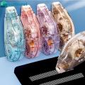 Random Colour Transparent Dotted Adhesive Handwriting Tape Small And Portable Flip-Top Adhesive Tape DIY Cut & Paste Collage Album Double Sided Tape. 