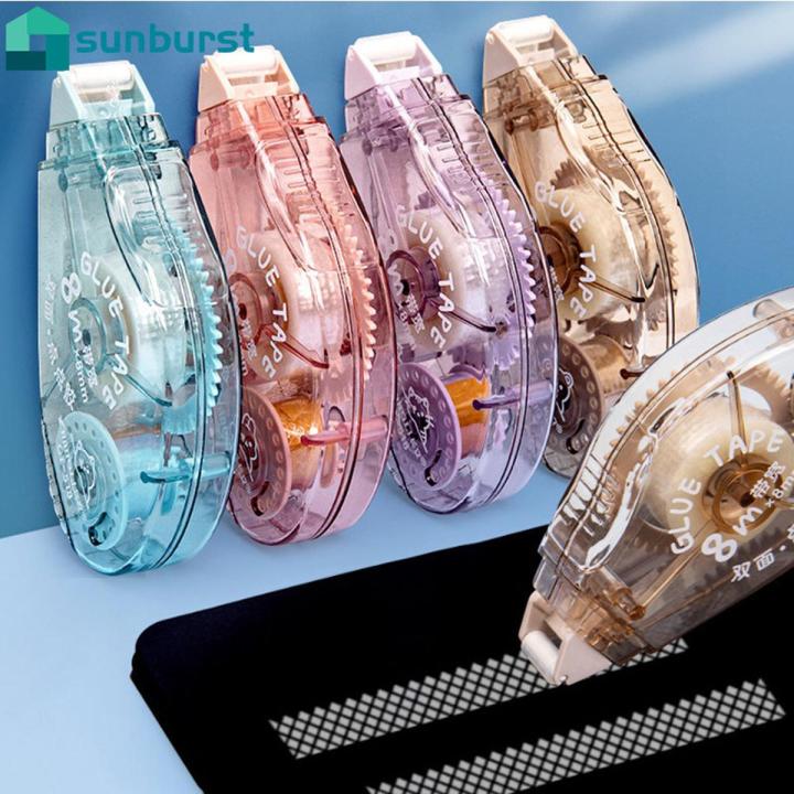 Random Colour Transparent Dotted Adhesive Handwriting Tape Small And Portable Flip-Top Adhesive Tape DIY Cut & Paste Collage Album Double Sided Tape
