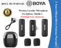 BOYA 3 Years Warranty - BY-WM3T-D2 Mini 2.4GHz Wireless Microphone with Charging Case For Iphone Mobiles. 