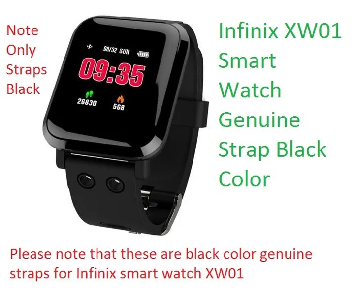 100 Original Pair of Straps For Infinix Smart Watch XW01 Black Color Daraz.pk