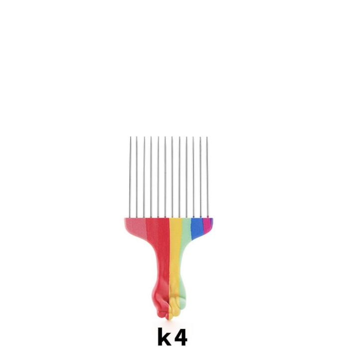 Comb Black Fist Afro Pick Metal Wide Teeth Hair Comb For Volumizing Hair Styling Anti-sc Comb Brush Detangling Comb Tools- Hair Comb