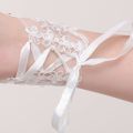 【HOT】 Girls Princess Gloves Girls Dress Glove Lace Diamond Performance Photography Costume Wedding Accessories For Kids Birthday Gift. 