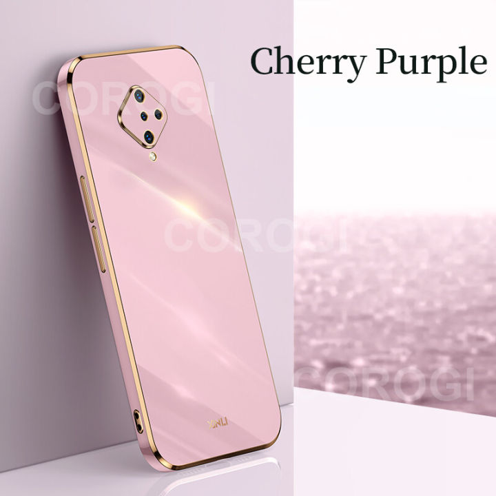 For Vivo Y51 Vivo S1 Pro Back Cover Fashion Shiny Plating Square