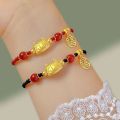Chinese Style Zodiac Dragon Bracelet Women Men 2024 New Year Lucky Pixiu Red Beaded Elastic Bangles Friendship Amulet Jewelry. 