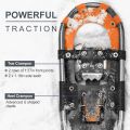Odoland 4-in-1 Lightweight Snow Shoes Set Snowshoes with Trekking Poles, Waterproof Snow Leg Gaiters and Carrying Tote Bag. 