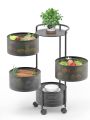 Kitchen Vegetable Rack Round Movable Multi-layer Rotating Vegetable Basket Storage Rack Household Sundries Fruit Rack. 