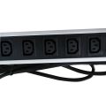 1U 6 Way 10A IEC C13 Sockets to C14 Plug Horizontal PDU. 