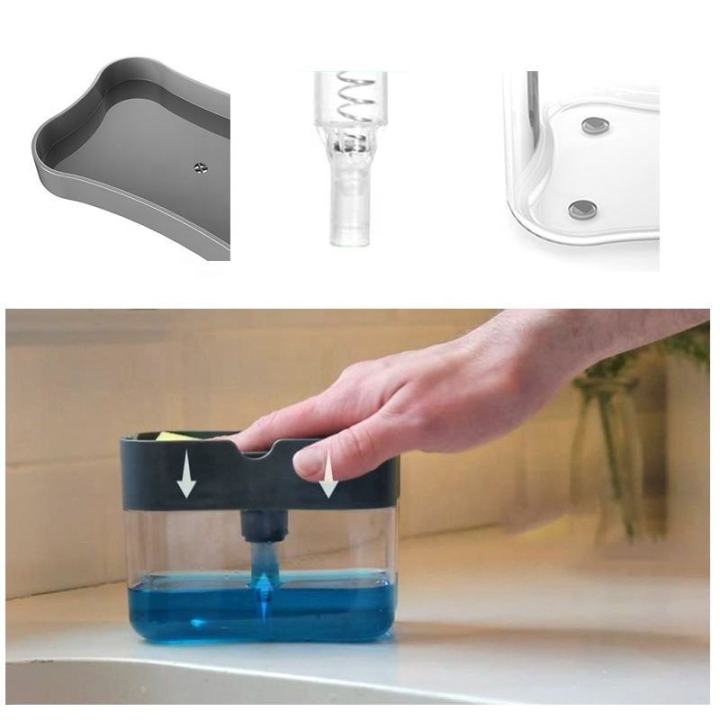 One Place's Soap Dispenser Push Out Liquid Kitchen Dish Washing Sourcing Pad Detergent Automatic Dispenser (Without Sponge )