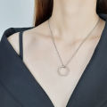 Sterling Silver Band Ring Cum Circle Chain Pendant Necklace Locket for Girls Women Boys And Men. 