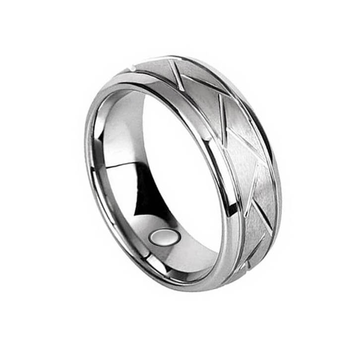 BioMagnetic Jewelry Line Black Titanium Steel Men And Women Jewelry Magnet Ring Stainless Steel Ring