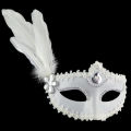 Feather Pearl Mask Halloween Party Masquerade White Black Eye Masks Women Night Club Shows Dance Role Playing Prop Decorations. 