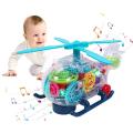 Transparent Gear Battery Operated Helicopter Toy With Music. 