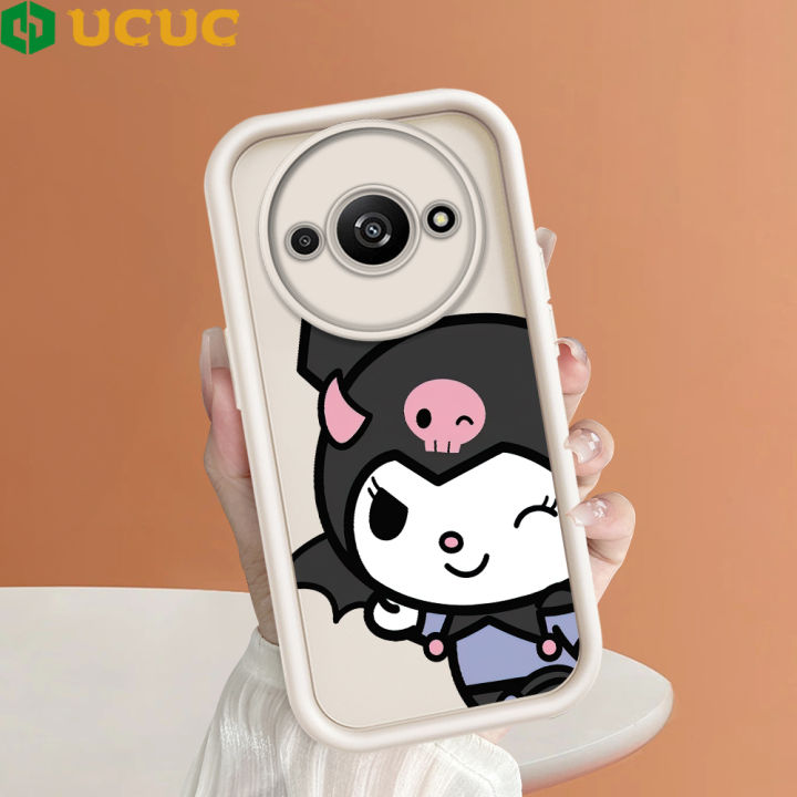 UCUC for Redmi A3 A3x Back Cover Kuromi Girl Ladder Camera Soft Rubber Protection Phone Case