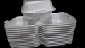 Pack of 25 Small Disposable Thermocol Snack Box for Burger Rice food with Single Lock items. 