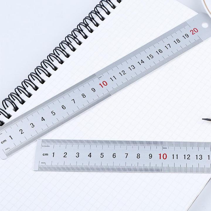 Small Metal Ruller Aluminum alloy Metal Ruler Double Scale 20-30 CM 8-12 INCH Drawing Tool ...