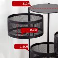 Dream Enterprises Multi Layer Round Rotating Fruits & Vegetables Storage Shelves Basket Rolling Rack with Breakable Wheels for Kitchen Bathroom Office. 