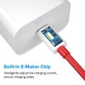 Compatible with OnePlus Fast Charging Cable 6.5A Warp Charge USB C to USB C Cable, 1 mtr Super Fast Charging Cable Red. 