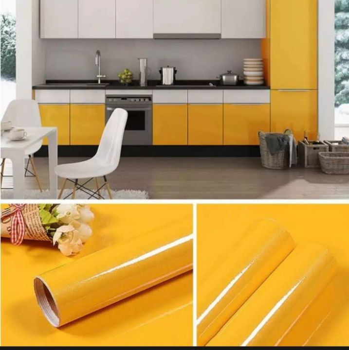 12 x 36 inches shiny orange yellow shiny yellow sticker Carbon Pvc paper 3 feets for Mobiles and Laptops