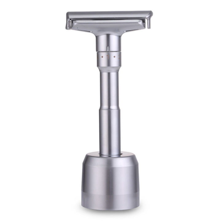 Kronos Stand Razor Razor Solo Stand/Base Brushed Aluminum Alloy Adjustable Safety Razor ...