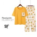 Flower Printed Pocket Style PJ Set Soft cotton Night Wear (Women size S to XL) & (Kids Size 7 to 14) Night suit for girls, women & kids, Sleeping Dress Girls Sleepwear Lounge wear Sleeping Suit lingerie T shirt and Pajama, Night Dress for girls and women. 