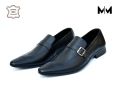 Pure Leather Handmade Shoes For Men - Color Black. 