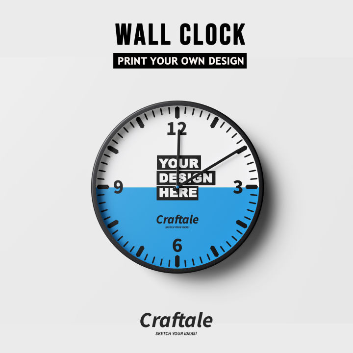 Customized Wall Clock with your Picture, Logo or Name | Wall Clock Print for Shop | Wall Clock Print with Custom Design | Craftale