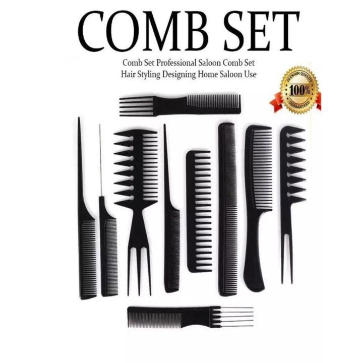 Pack of 10 Professional Hair Style Hair Comb Set