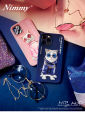Nimmy Design Rich and Beautiful Girl Pink Cat Face Printed Cover For iPhone 13 Pro Max. 
