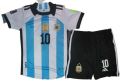 New 3 star embroidered Argentina kids kit, Messi 3 star imported jersey with shorts for children. 