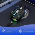 Wireless Gaming Mouse RGB Rechargeable Mouse 2.4G USB Cordless Computer Mice with 7 Color Backlit, 6 Buttons & Silent Click for Laptop, iPad, Mac OS, PC, Windows RGB wireless gaming mouse High DPI wireless mouse Type-c Charging support. 