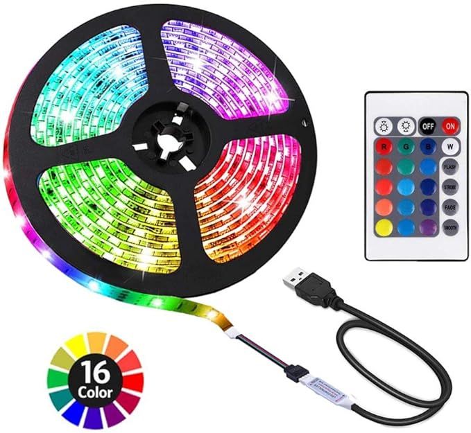 LED RGB strip light 16 colors with remote control and mobile app ...