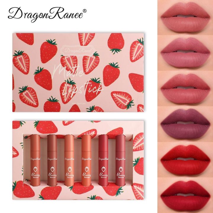 Dragon Ranee 6pcs Long Lasting Matte Lipstick 5g*6pcs  A