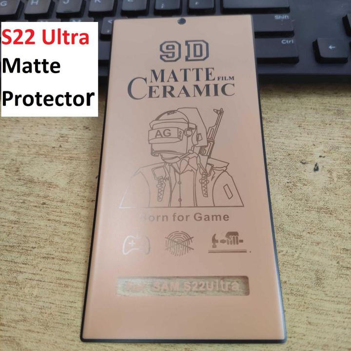Samsung Galaxy S22 Ultra Ceramic Matte protector 360 jelly Sheet Full 9d edge to Edge Full Glue Jell Not a UV glass