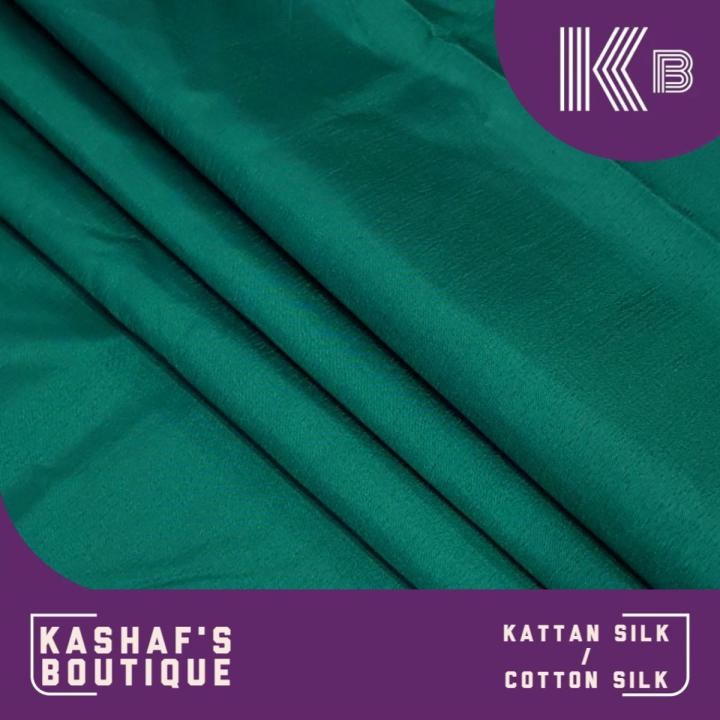 KB Sea Green Color Ladies Kattan Silk / Cotton Silk for Shirt and Trouser for ladies /  Girls UnStitched Plain
