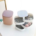 4-Layer Jewelry Box with Mirror, 360 Degree Rotatable Jewelry Organizer with Lid, Cylindrical Storage Case. 