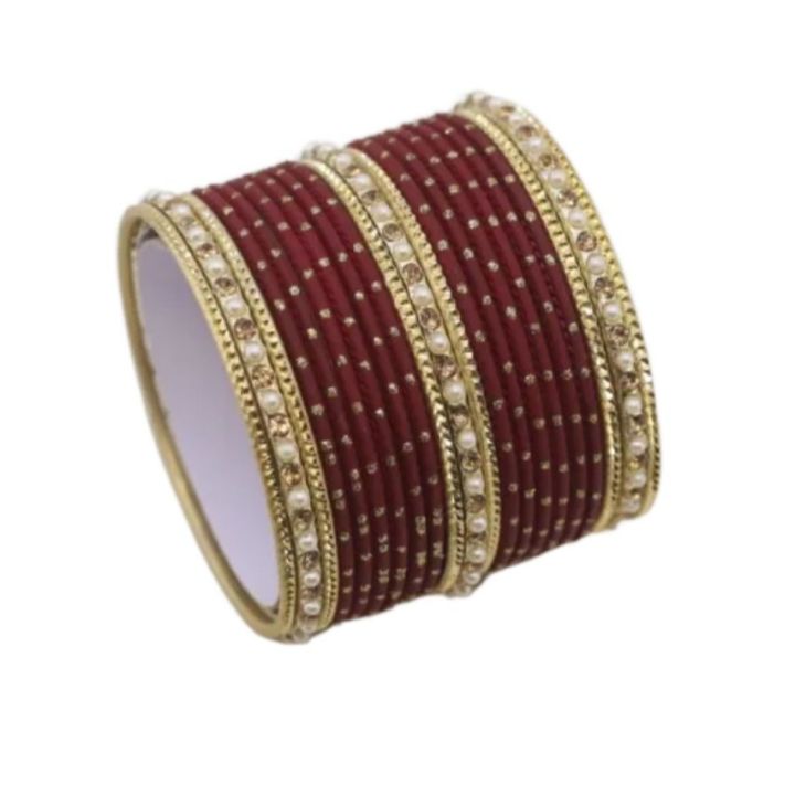 Jewellery%20for%20girls%20,%20Bangles%20for%20girls%20,%20Matt%20dotted%20bangles%20set%20with%20Pearls%20bangles%20-%20Image%203