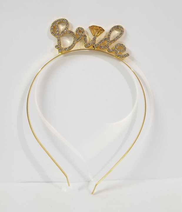 BRIDE HAIR BAND METAL HOOP CROWN TIARA HAIR BAND PERFECT FOR BRIDE TO BE WEDDING BRIDAL SHOWER PARTY